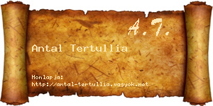 Antal Tertullia névjegykártya